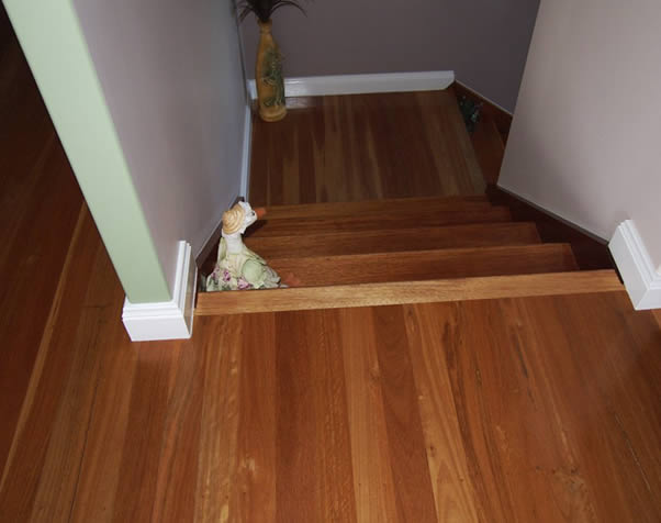 Large image of Premium Grade Blackbutt Flooring used in stairway