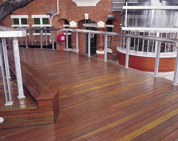 Large image of Select Grade spotted gum decking featuring a bar area at the Normanby Hotel Brisbane