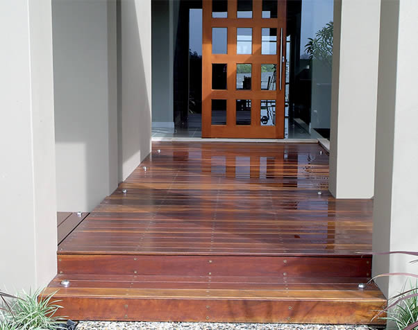 Large image of Select Grade spotted gum decking featuring in an porch entrance