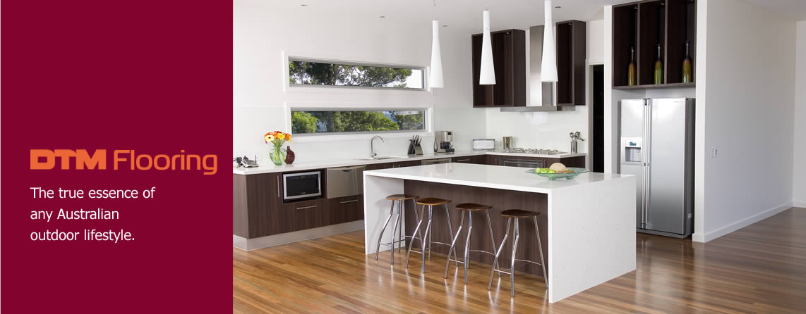 Photo of timber flooring used in a kitchen setting